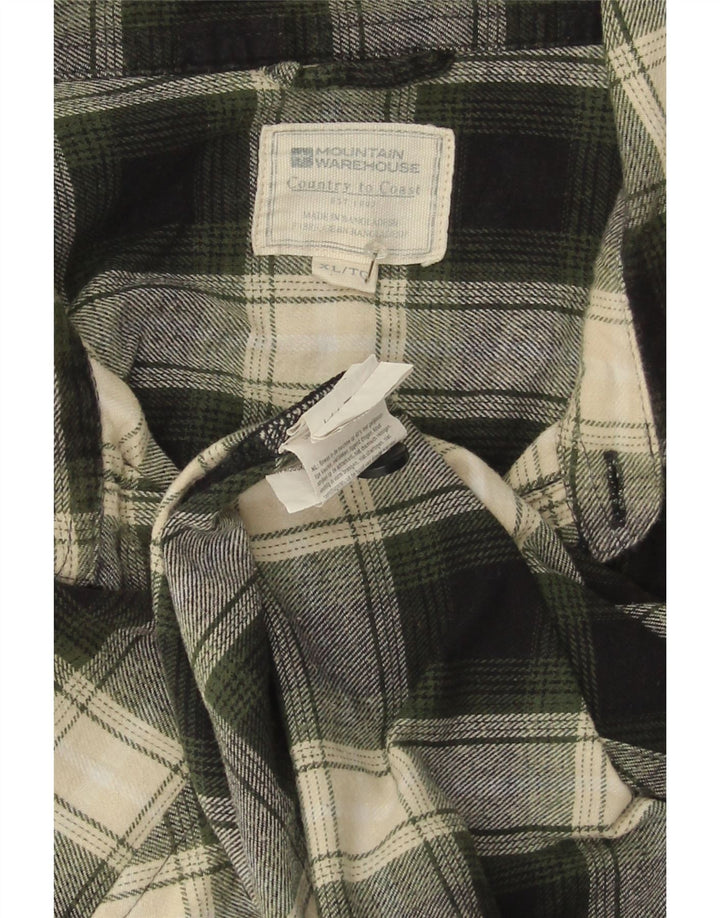 Mountain Warehouse Mens Flannel Shirt XL Green Check Cotton