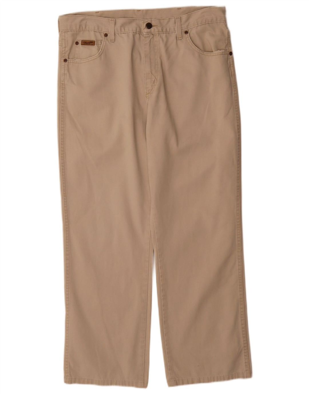 Wrangler Mens Casual Trousers W36 L29 Beige Cotton