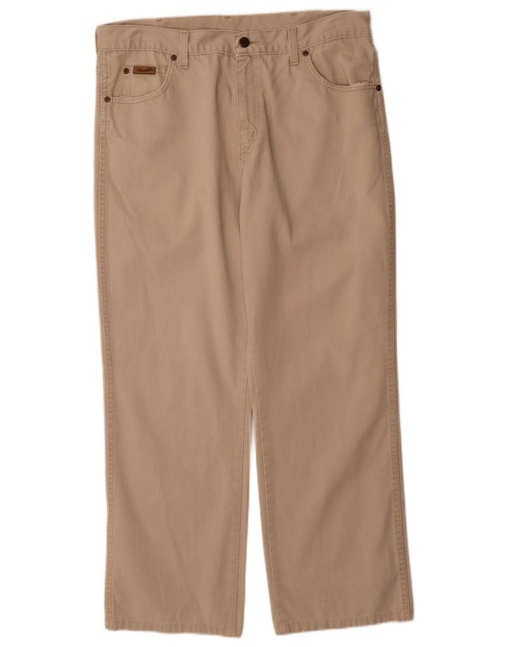 Wrangler Mens Casual Trousers W36 L29 Beige Cotton