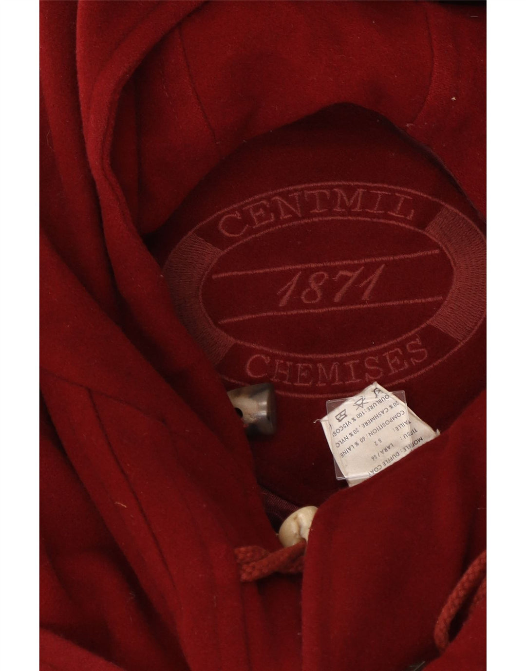 Vintage Womens Hooded Duffle Coat IT 52 2XL Red Wool