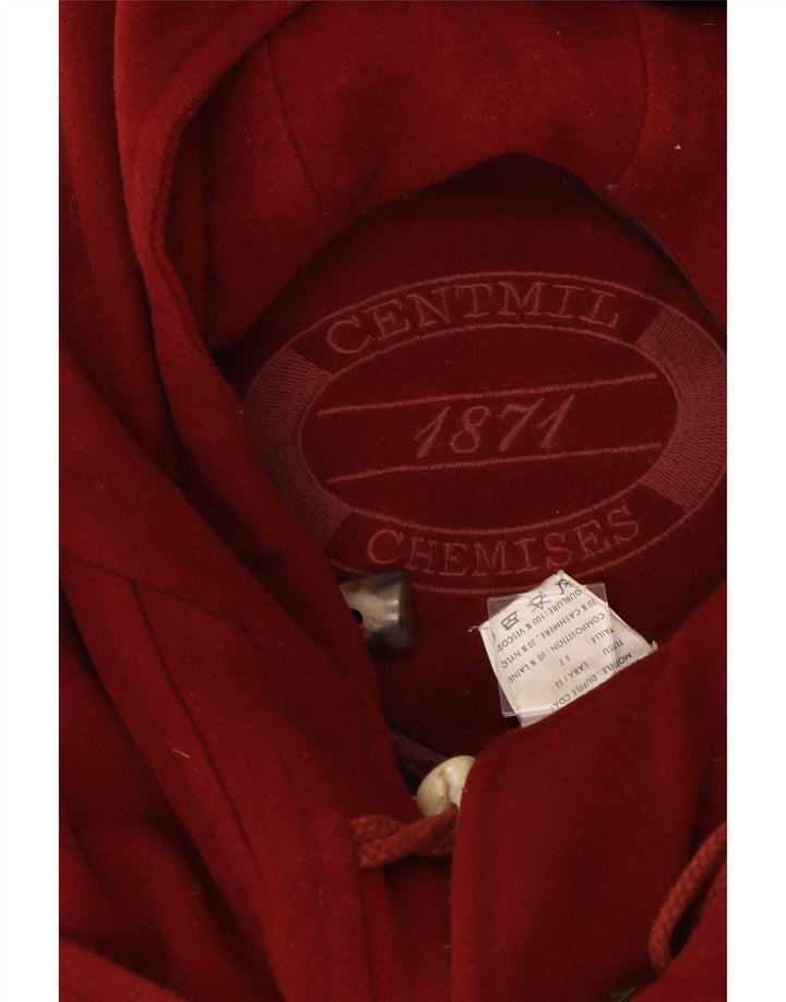 Vintage Womens Hooded Duffle Coat IT 52 2XL Red Wool