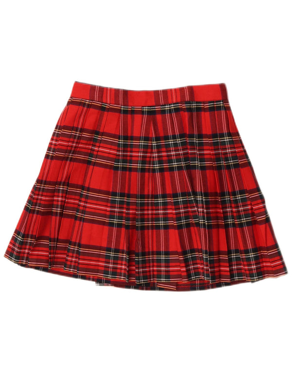Vintage Womens High Waist Mini Wrap Skirt IT 44 Medium W26 Red Plaid