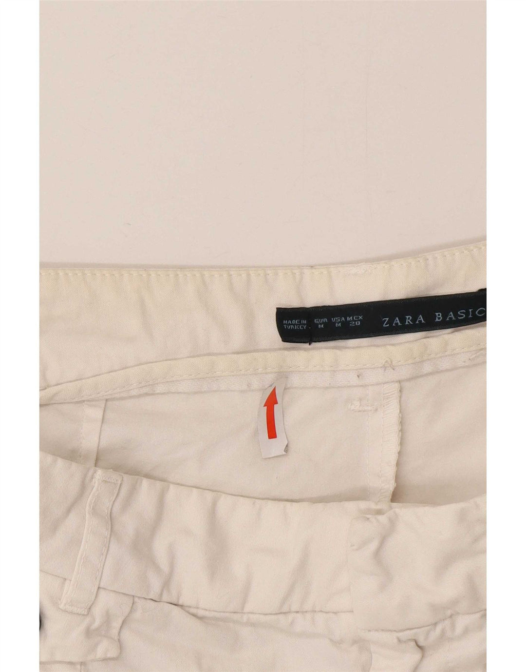 Zara Womens Slim Chino Trousers Medium W32 L30 White Cotton