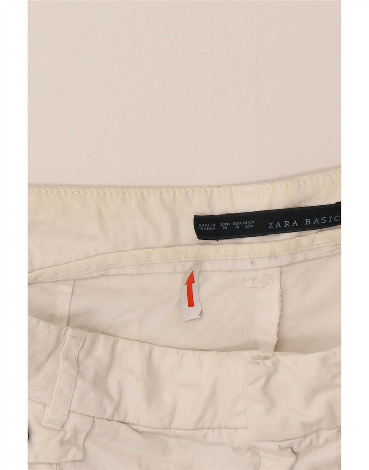 Zara Womens Slim Chino Trousers Medium W32 L30 White Cotton