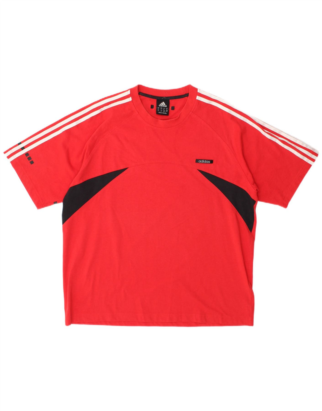 Adidas Mens T-Shirt Top XL Red Colourblock