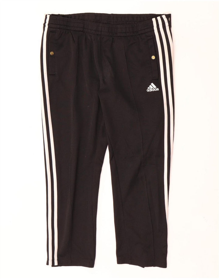 Adidas Womens Crop Tracksuit Trousers UK 12/14 Medium  Black Polyester