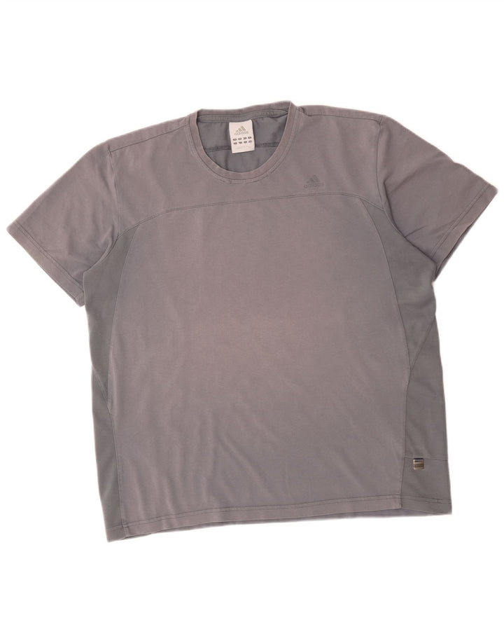Adidas Mens T-Shirt Top Large Grey Cotton