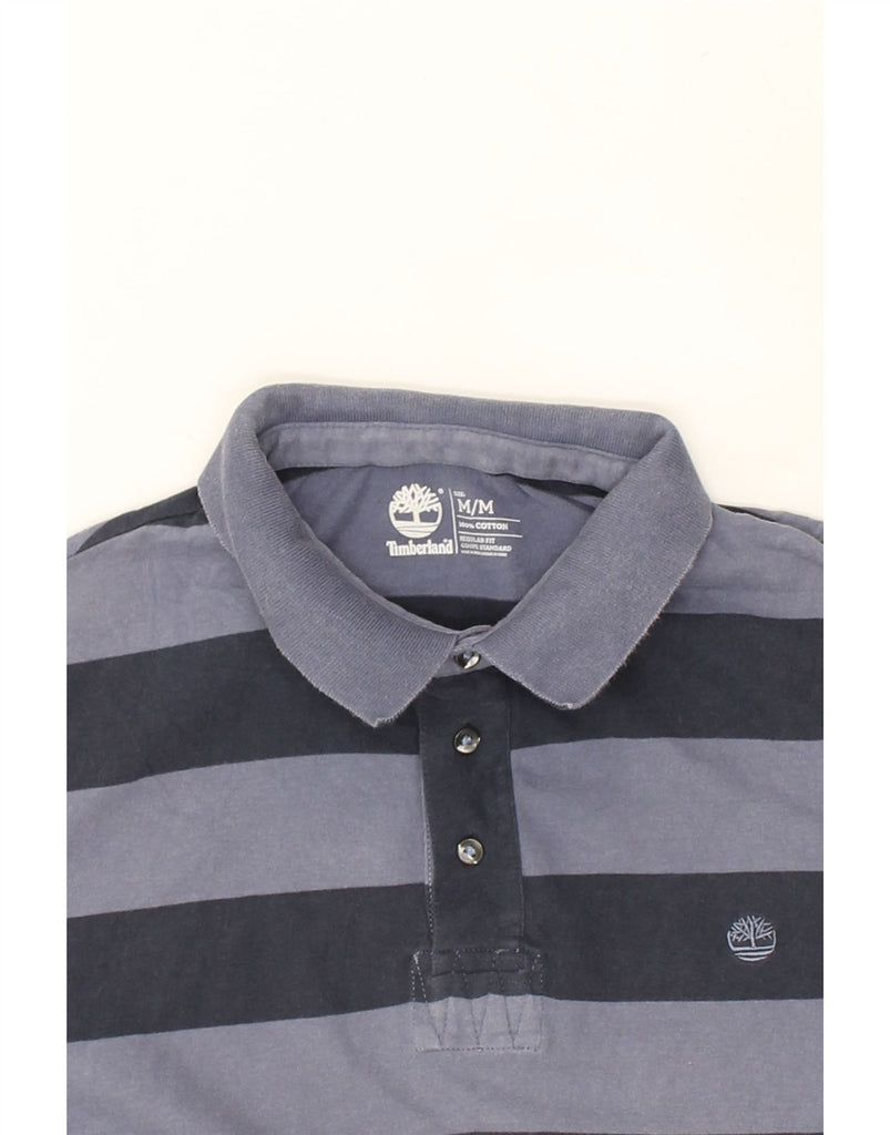 TIMBERLAND Mens Regular Fit Polo Shirt Medium Blue Striped Cotton | Vintage Timberland | Thrift | Second-Hand Timberland | Used Clothing | Messina Hembry 