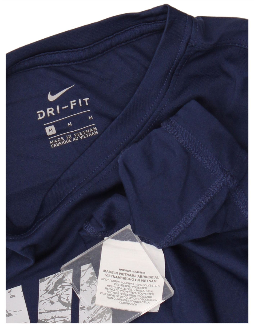 Nike Boys Dri Fit Graphic Top Long Sleeve 10-11 Years Medium Navy Blue