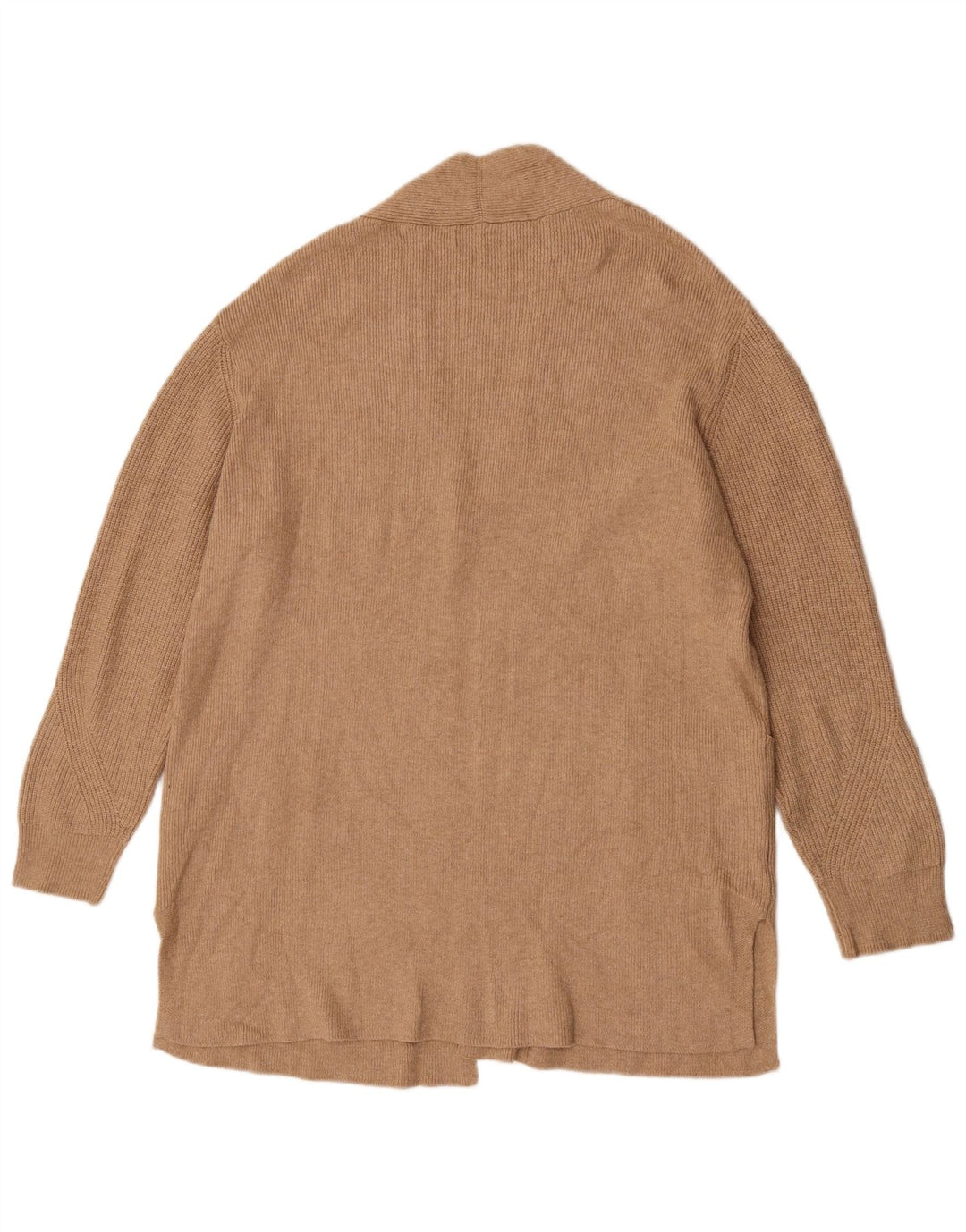 Marks & Spencer Womens Longline Cardigan Sweater UK 16 Large Brown Viscose