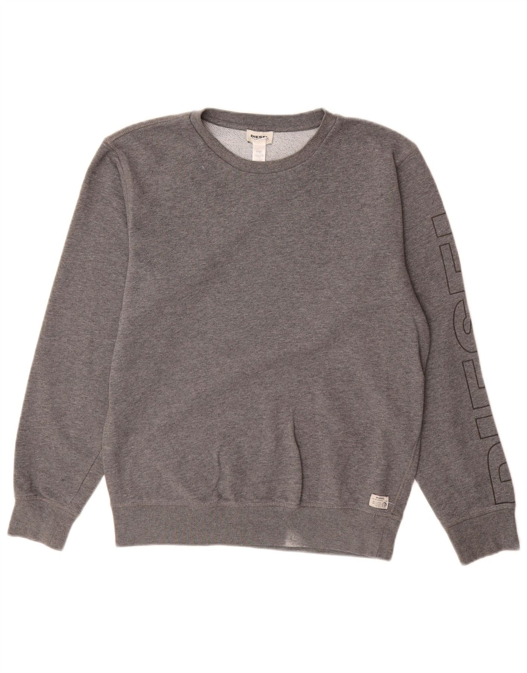 Diesel Mens Graphic Sweatshirt Jumper Small Grey Cotton