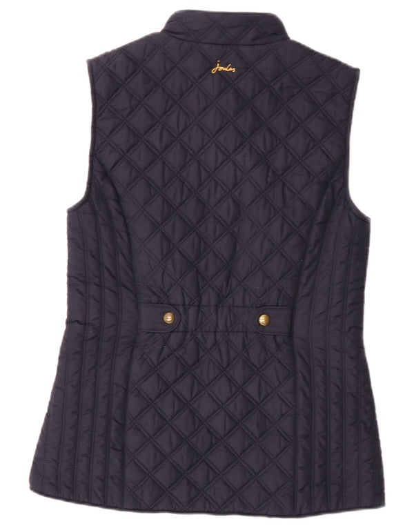 Joules Womens Quilted Gilet UK 8 Small  Navy Blue Polyester