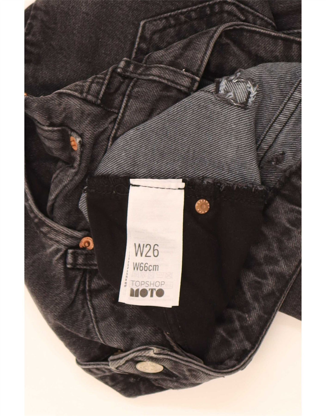 Topshop Womens Mini Denim Skirt W26 Small Black Cotton