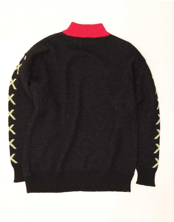Cerruti 1881 Womens Turtle Neck Jumper Sweater UK 14 Medium Beige Geometric