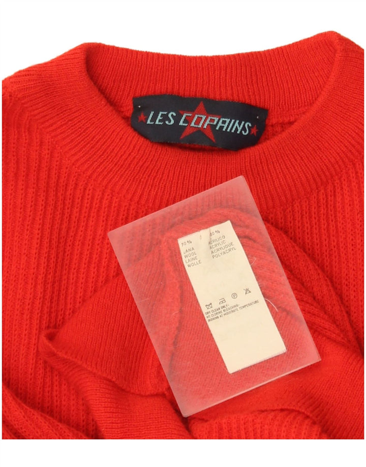Les Copains Womens Crew Neck Jumper Sweater UK 16 Large Red Wool