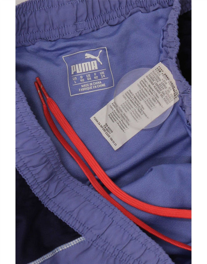Puma Womens Sport Shorts UK 14 Large Purple Colourblock Polyester