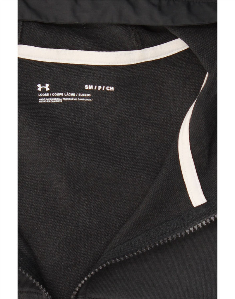 UNDER ARMOUR Mens Zip Hoodie Sweater Small Black Vintage Under Armour and Second-Hand Under Armour from Messina Hembry 