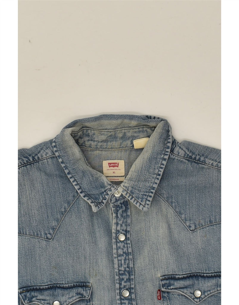 LEVI'S Mens Standard Fit Denim Shirt XL Blue Cotton | Vintage Levi's | Thrift | Second-Hand Levi's | Used Clothing | Messina Hembry 