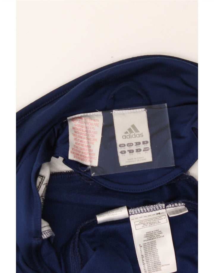 ADIDAS Boys Tracksuit Top Jacket 15-16 Years Navy Blue Colourblock Vintage Adidas and Second-Hand Adidas from Messina Hembry 