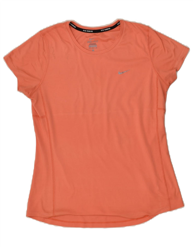 NIKE Womens Dri Fit T-Shirt Top UK 14 Medium Orange | Vintage Nike | Thrift | Second-Hand Nike | Used Clothing | Messina Hembry 