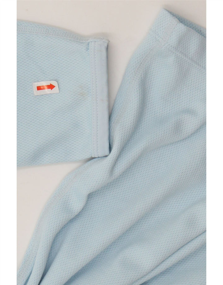 NIKE Womens Dri Fit Top Long Sleeve US 12/14 Large Blue Polyester