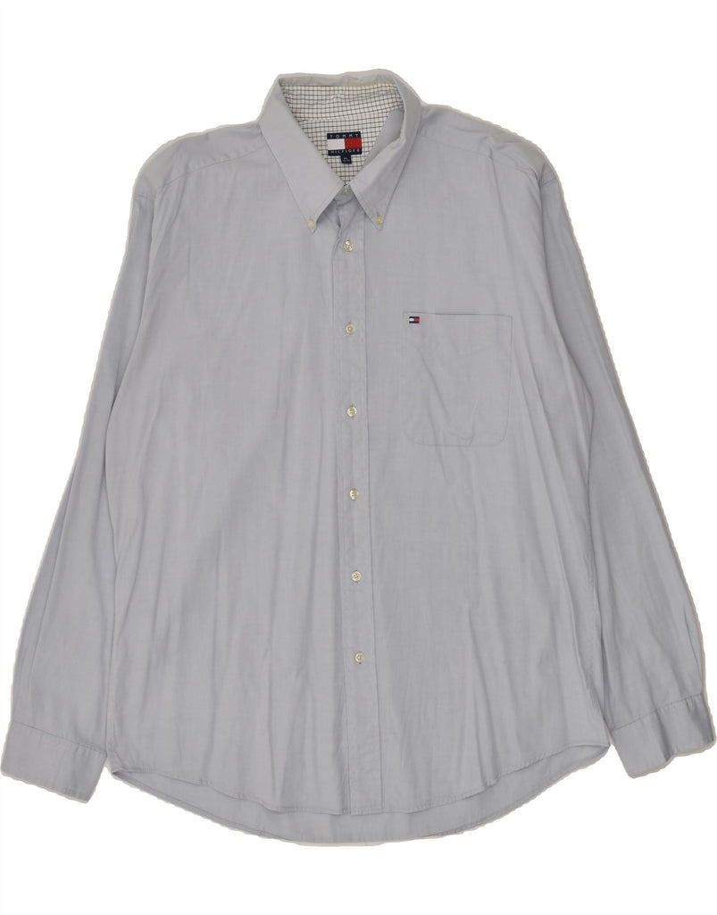 TOMMY HILFIGER Mens Shirt XL Grey Cotton | Vintage Tommy Hilfiger | Thrift | Second-Hand Tommy Hilfiger | Used Clothing | Messina Hembry 