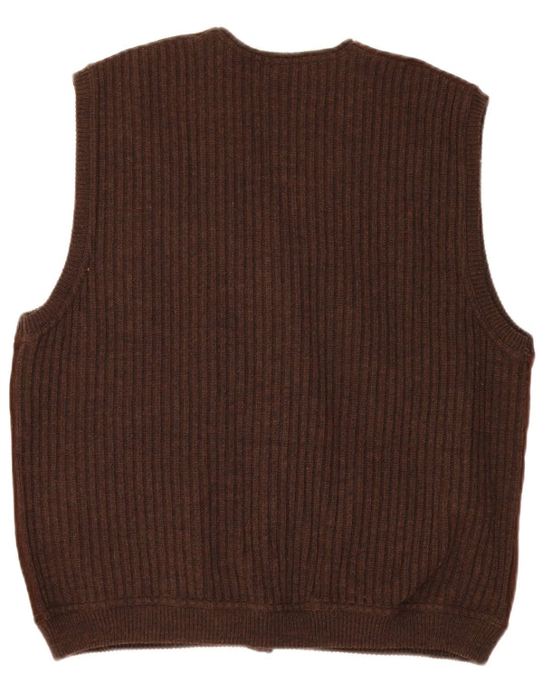 Il Granchio Mens Suede Waistcoat Medium Brown Leather