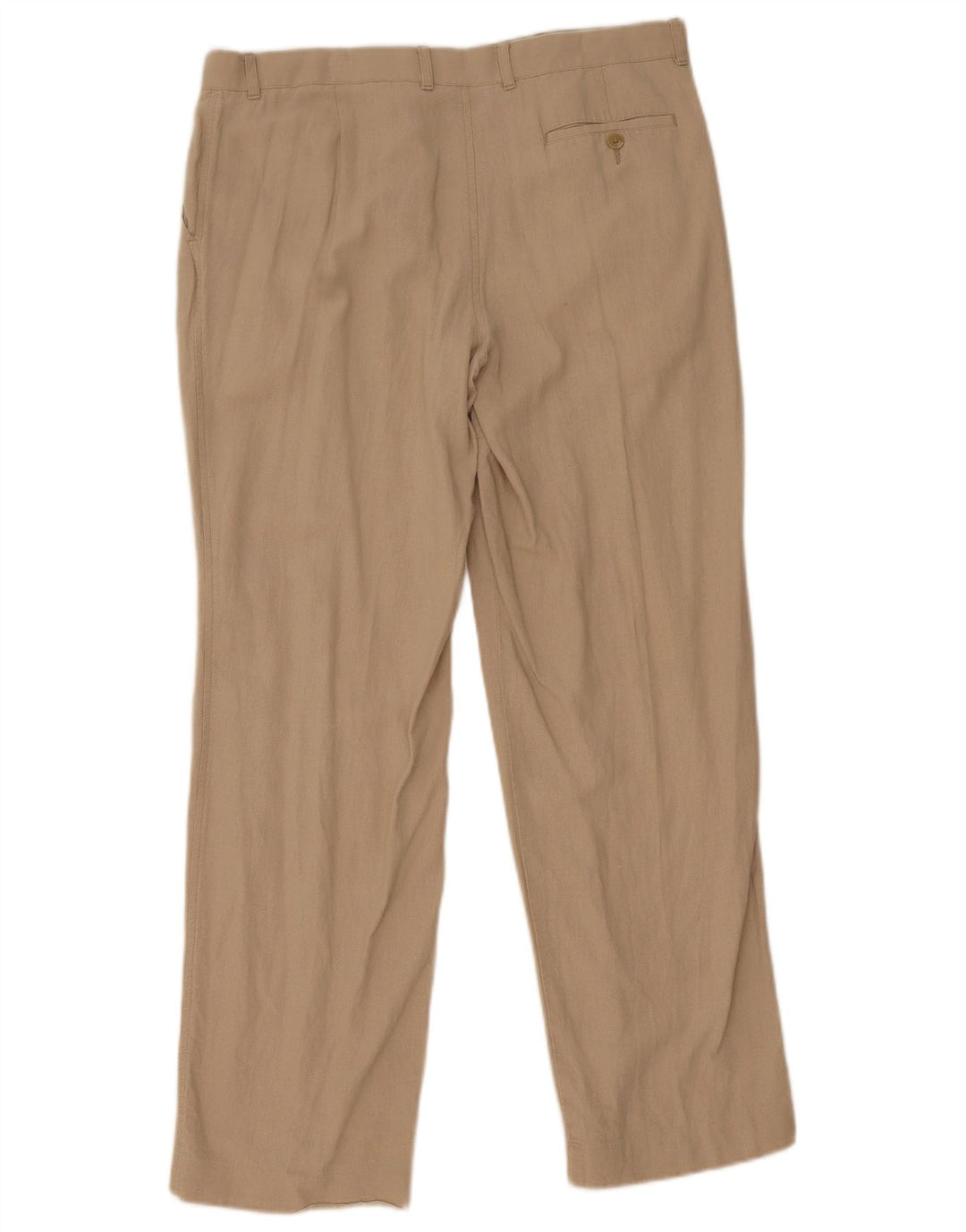 Marks & Spencer Mens Regular Fit Chino Trousers W36 L33 Beige Linen