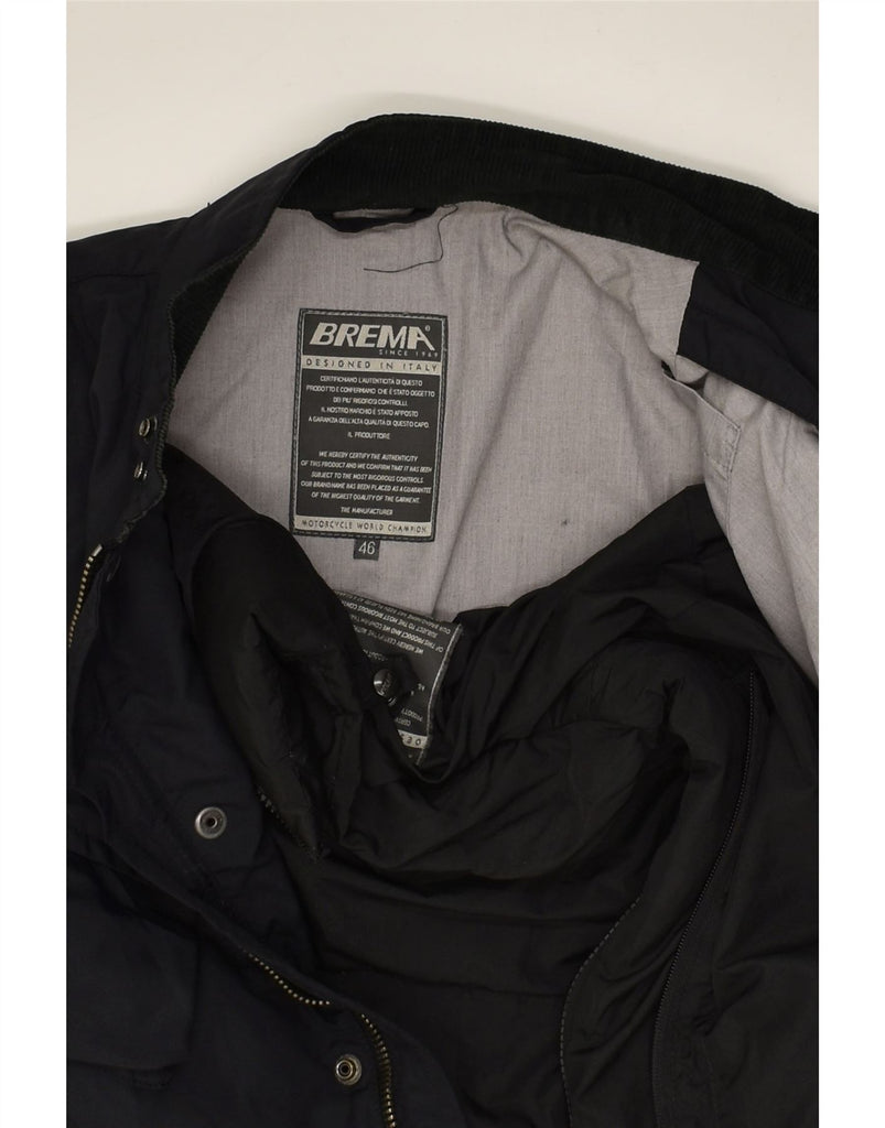 BREMA Mens Graphic Padded Jacket IT 46 Small Black Polyamide | Vintage Brema | Thrift | Second-Hand Brema | Used Clothing | Messina Hembry 