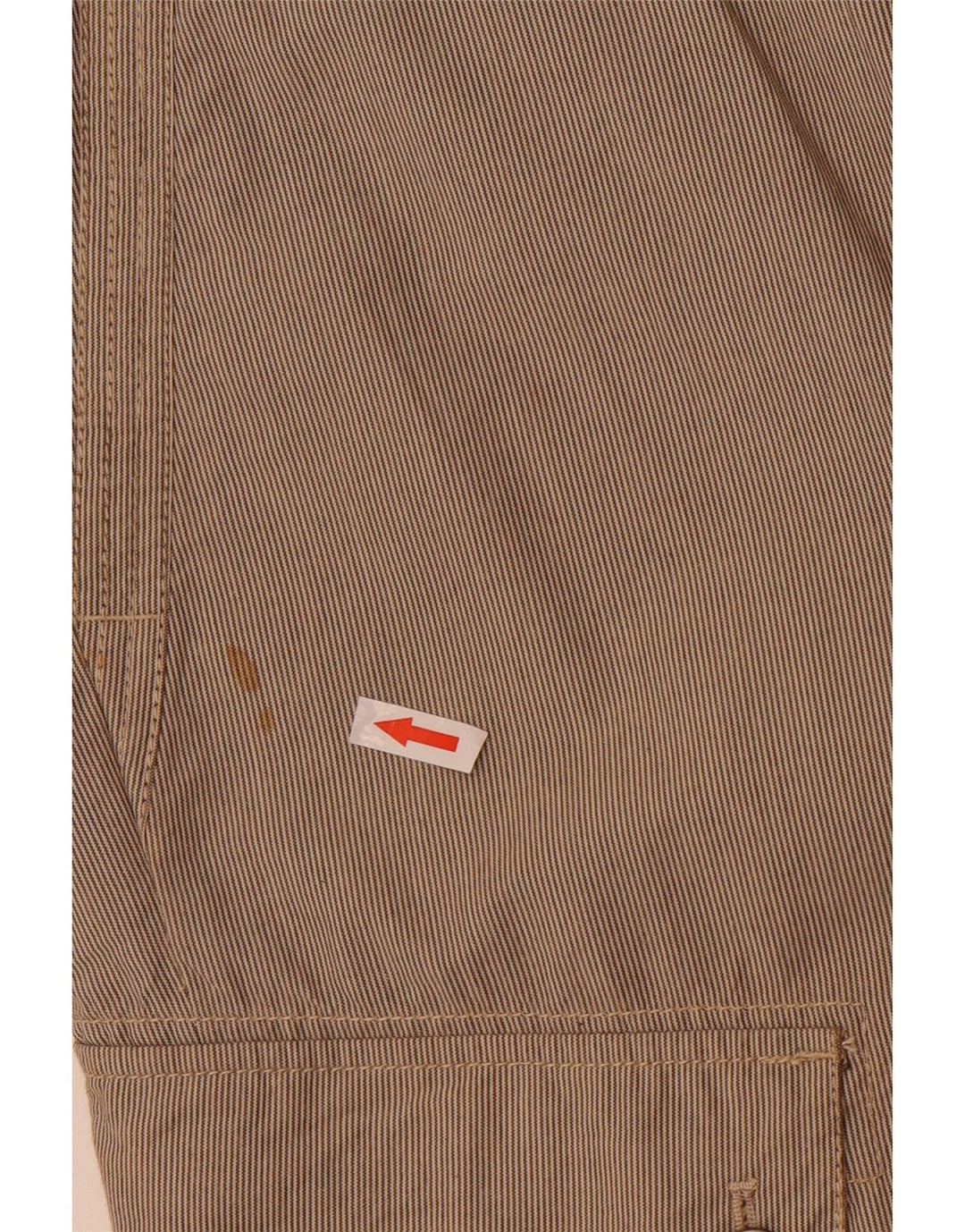 Guess Mens Cargo Bermuda Shorts W29 Small Brown Pinstripe Cotton