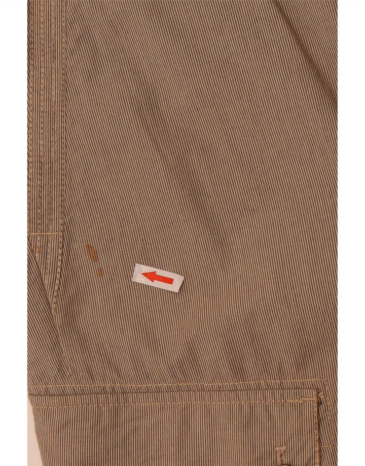 Guess Mens Cargo Bermuda Shorts W29 Small Brown Pinstripe Cotton