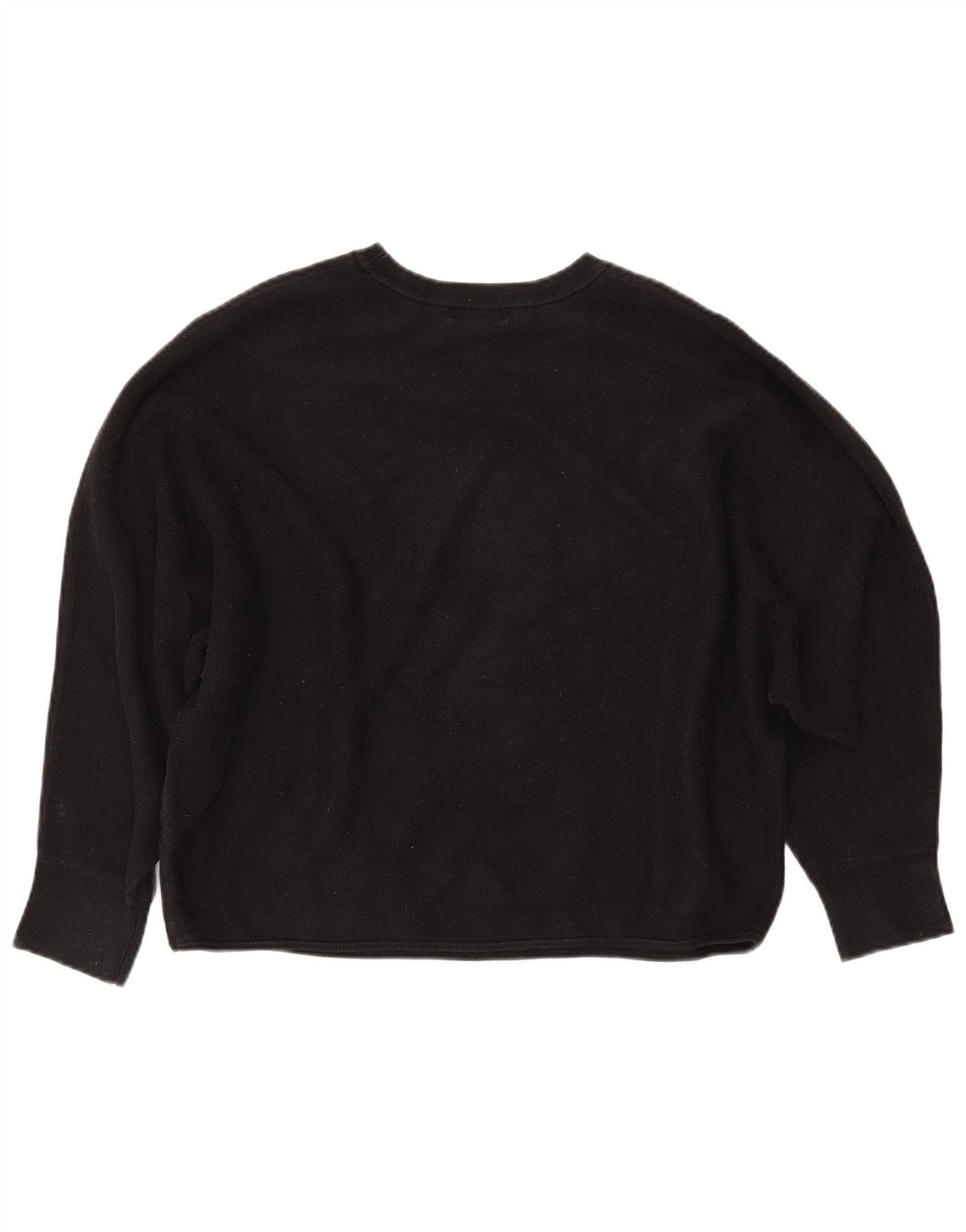 CALVIN KLEIN JEANS Womens Crop Sweatshirt Jumper UK 14 Medium Black