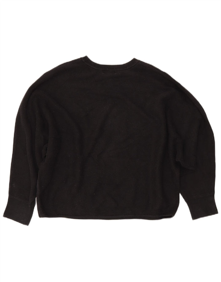 CALVIN KLEIN JEANS Womens Crop Sweatshirt Jumper UK 14 Medium Black