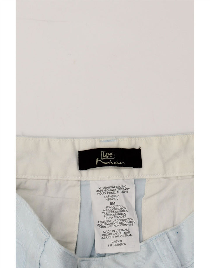 LEE Womens Khakis High Waist Capri Trousers US 8 Medium W28 L18 Blue Vintage Lee and Second-Hand Lee from Messina Hembry 