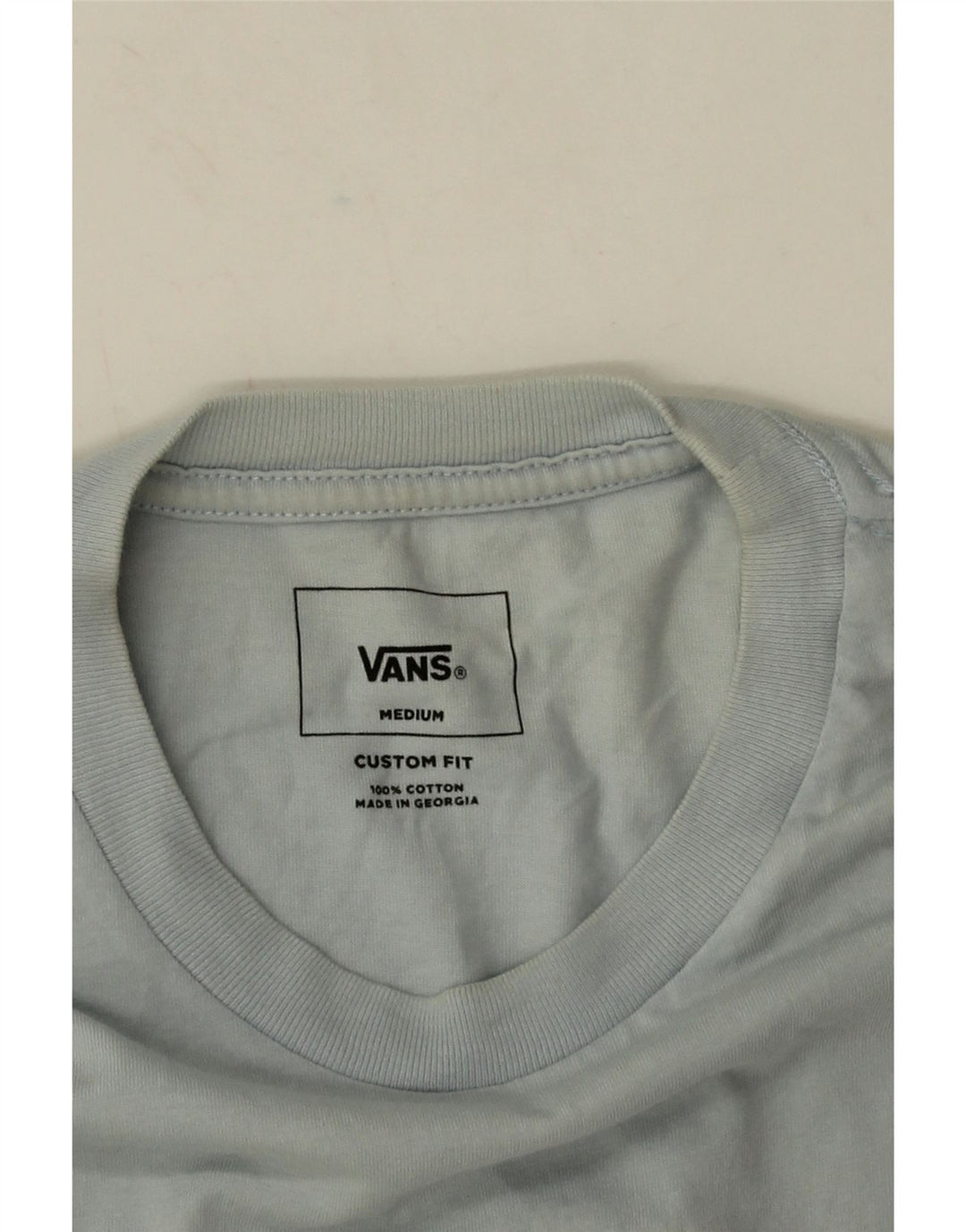 Vans Mens Custom Fit Graphic T-Shirt Top Medium Blue Cotton