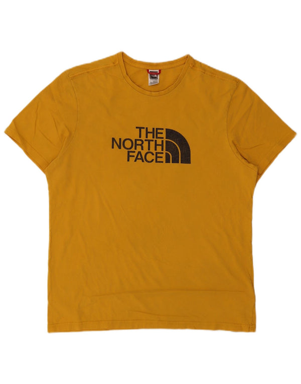 The North Face Mens Graphic T-Shirt Top Large Yellow Cotton