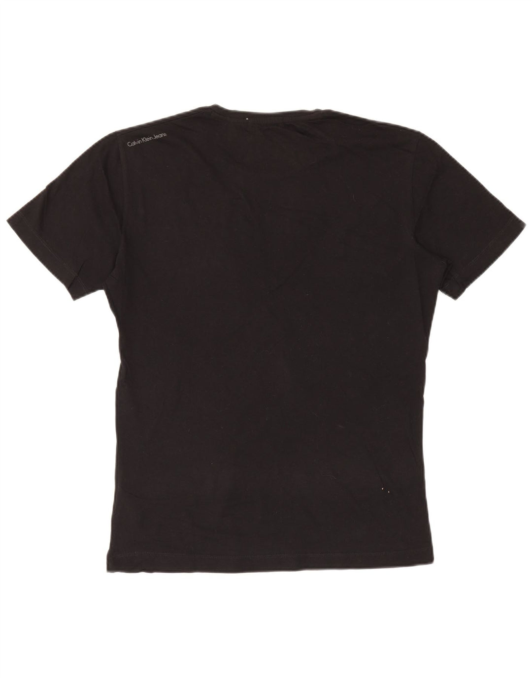 CALVIN KLEIN JEANS Mens Graphic T-Shirt Top Medium Black Cotton