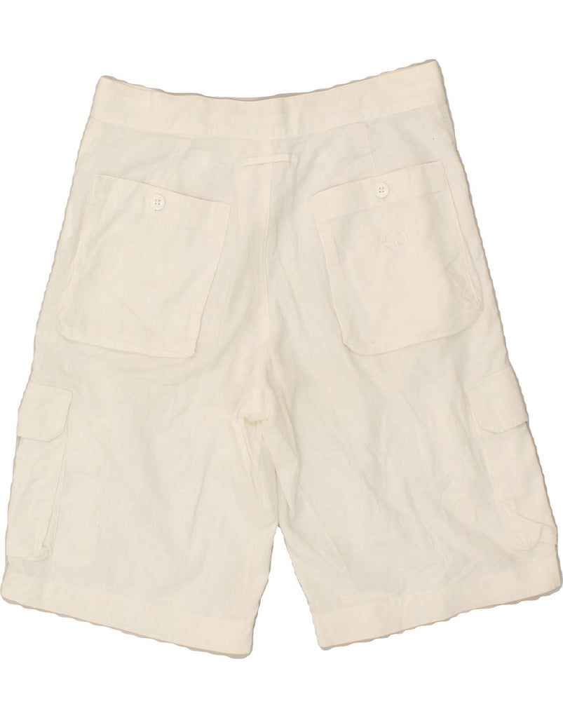 SERGIO TACCHINI Womens Cargo Shorts IT 44 Medium W30  White | Vintage Sergio Tacchini | Thrift | Second-Hand Sergio Tacchini | Used Clothing | Messina Hembry 