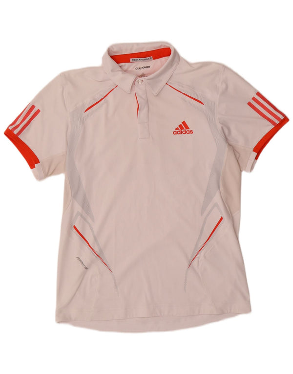 Adidas Mens Climacool Polo Shirt Medium White Colourblock Polyester