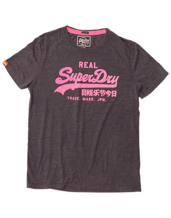 Superdry Mens Graphic T-Shirt Top XL Grey Cotton