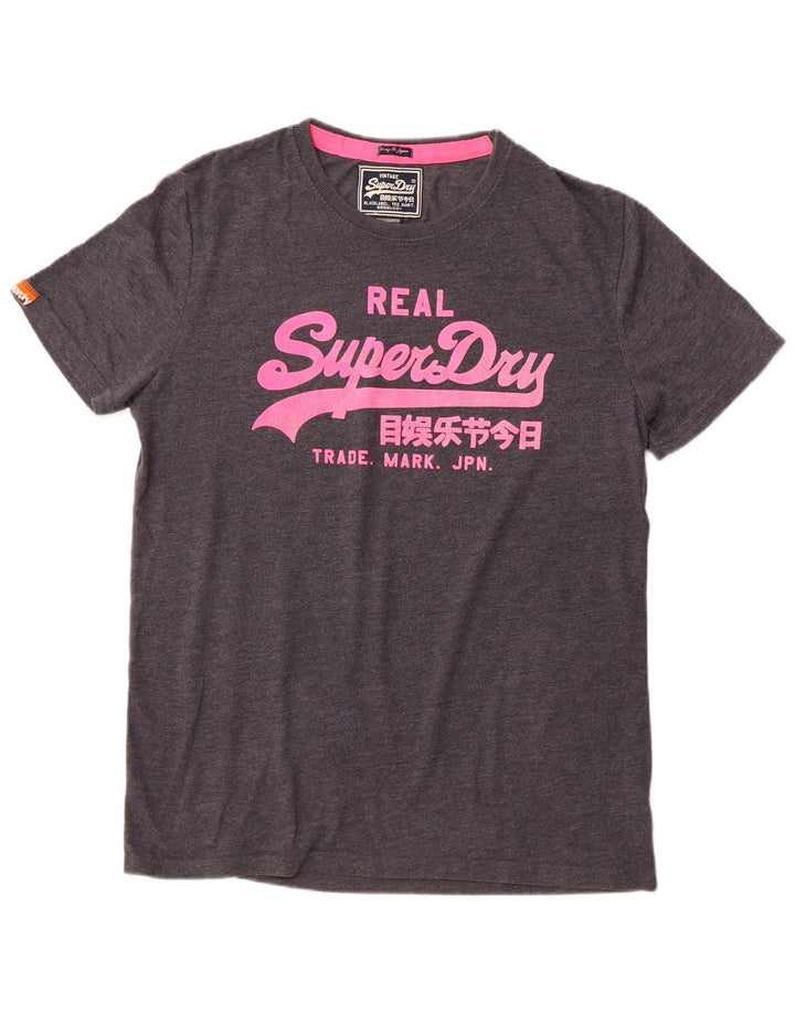 Superdry Mens Graphic T-Shirt Top XL Grey Cotton