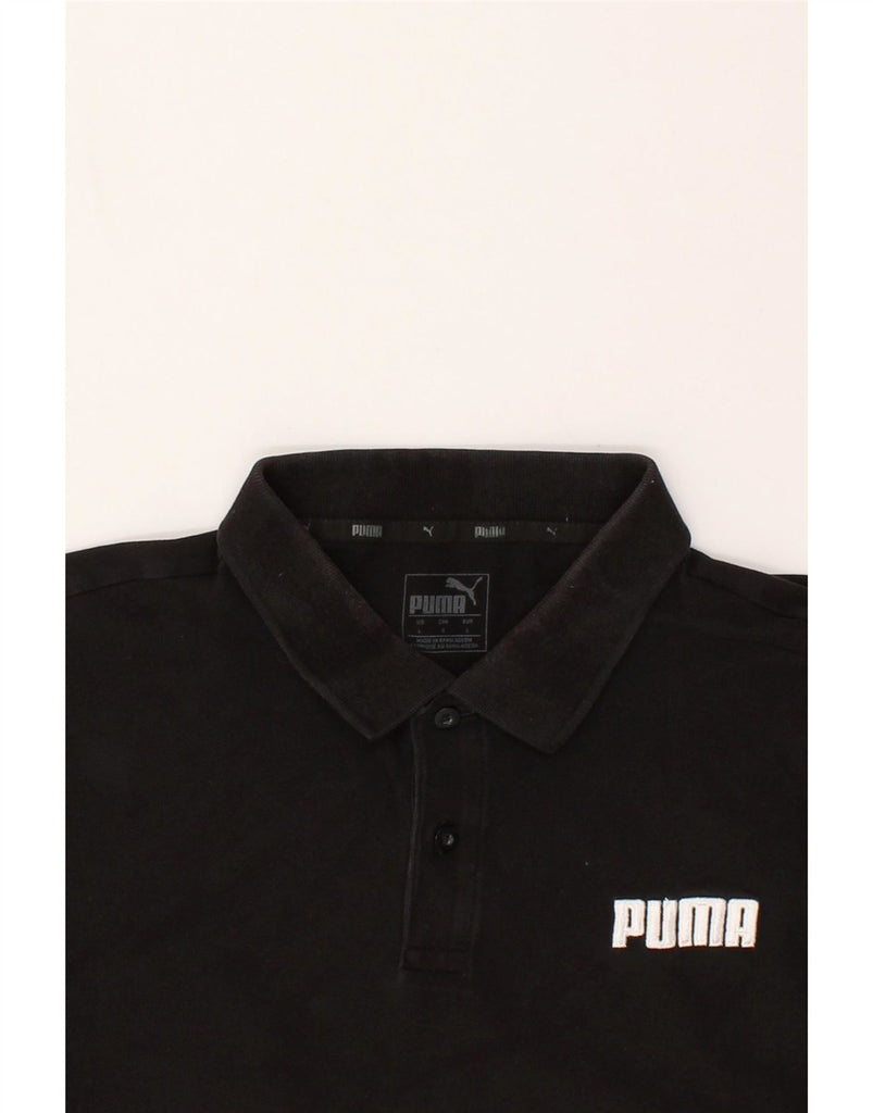 PUMA Mens Polo Shirt Large Black Cotton Vintage Puma and Second-Hand Puma from Messina Hembry 