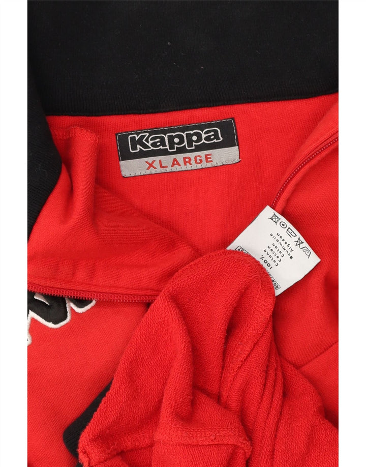 Kappa Mens Tracksuit Top Jacket XL Red Cotton