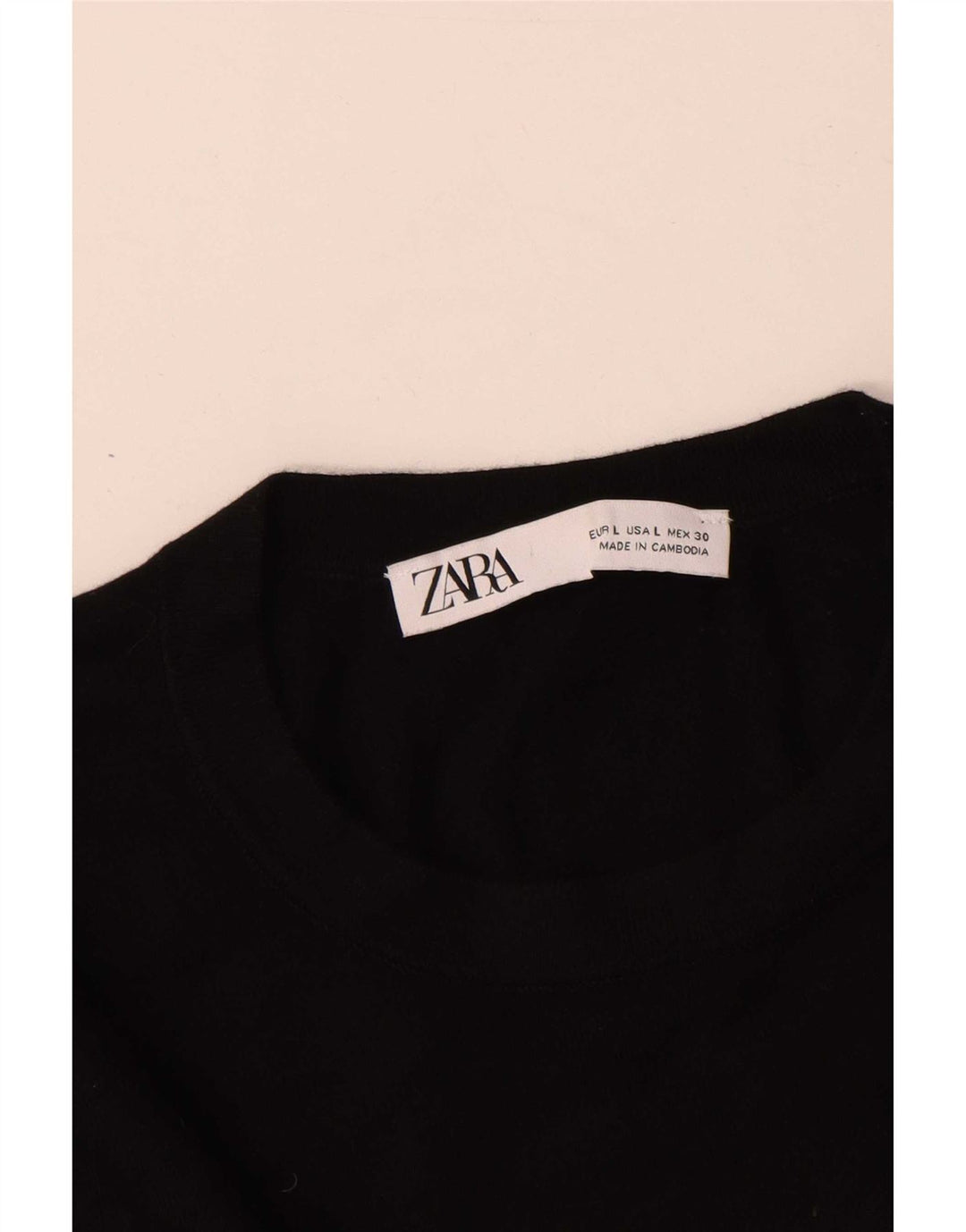 Zara Womens Crew Neck Jumper Sweater UK 14 Large Black