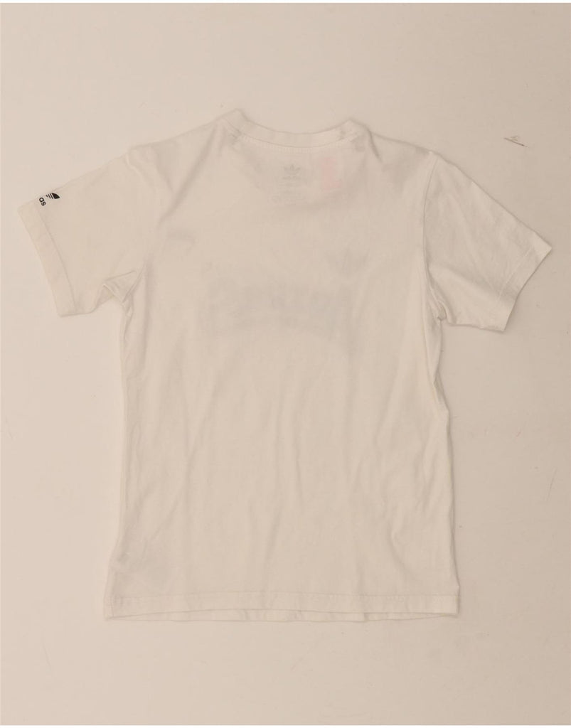 ADIDAS Boys Graphic T-Shirt Top 9-10 Years White Cotton Vintage Adidas and Second-Hand Adidas from Messina Hembry 