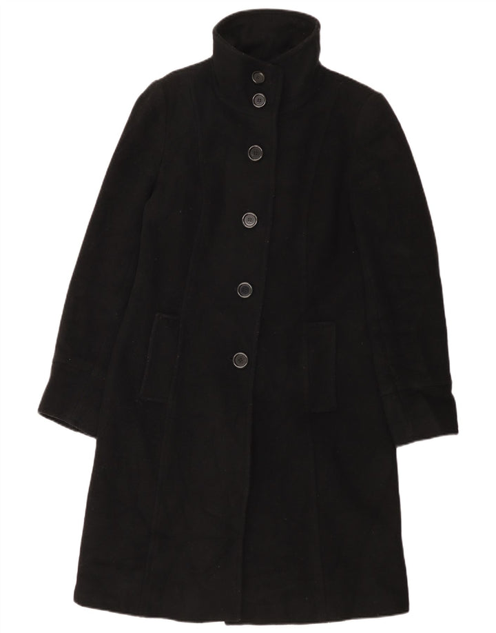 Zara Womens Overcoat UK 12 Medium Black Wool