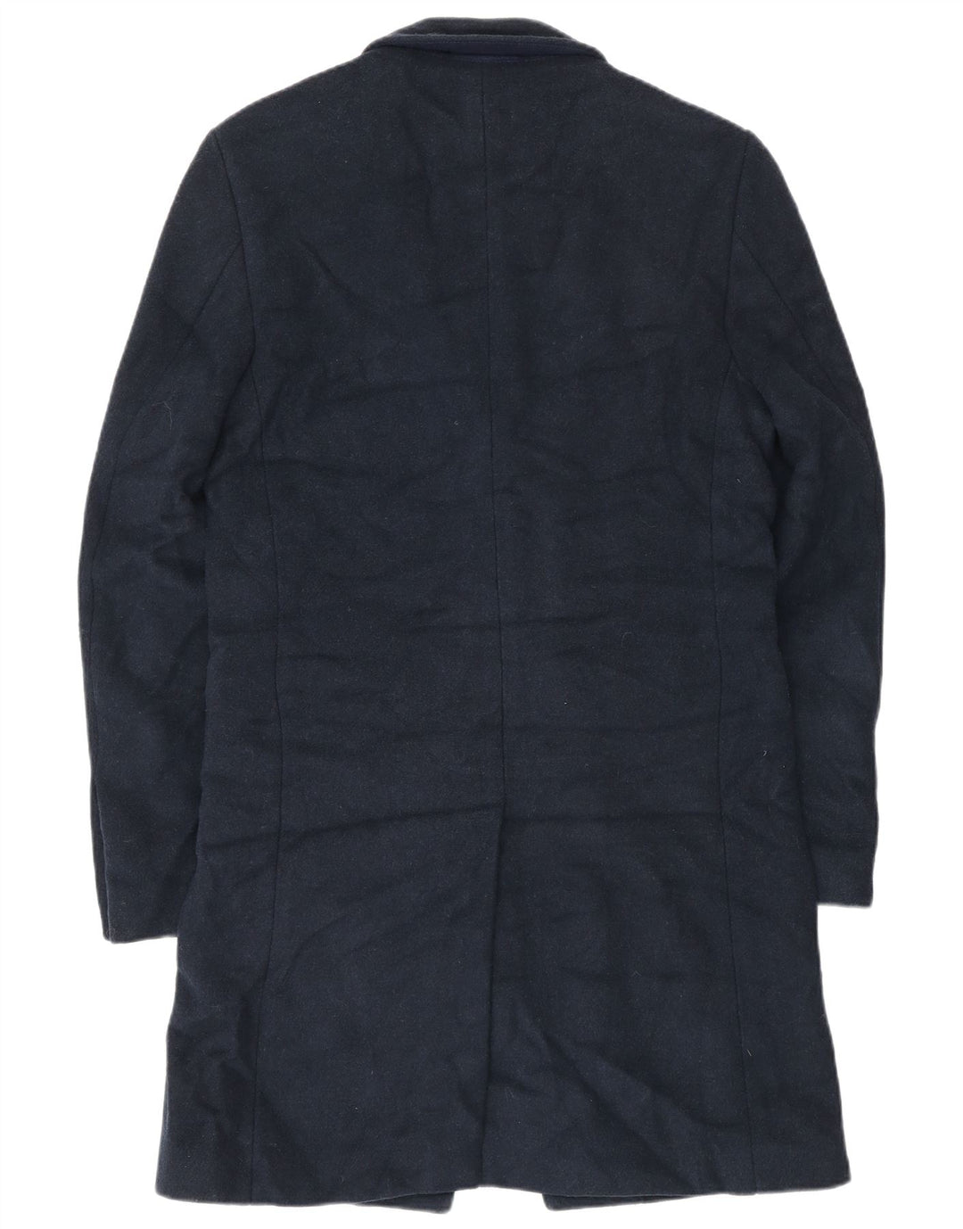 Marks & Spencer Mens Overcoat UK 36 Small Navy Blue Polyester
