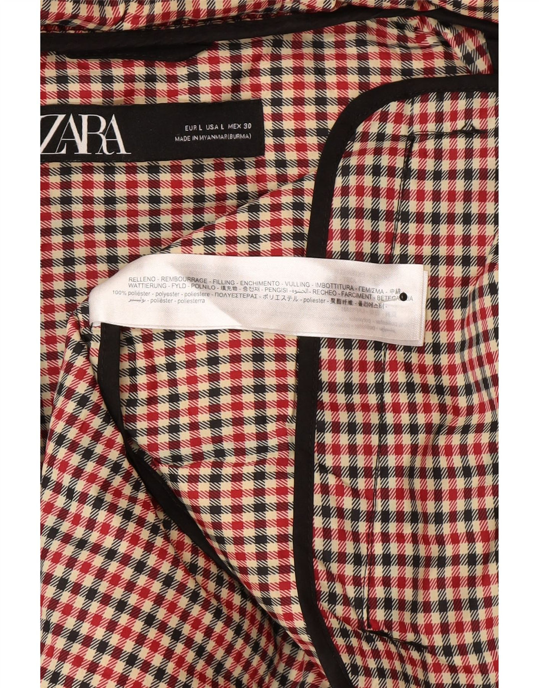 Zara Womens Hooded Padded Jacket UK 16 Large Black Polyester Winter