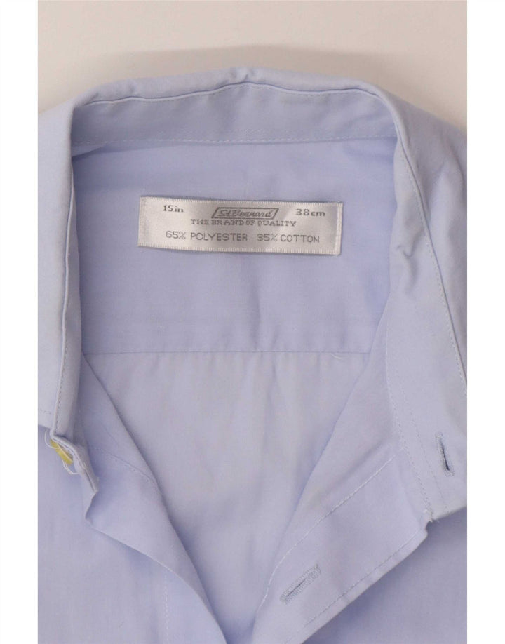 St. Bernard Mens Shirt Size 15 38 Medium Blue Polyester