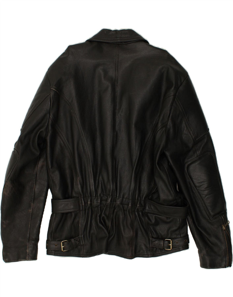 HELD Mens Slim Leather Biker Jacket IT 56 3XL Black Leather Vintage Held and Second-Hand Held from Messina Hembry 